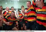 14 May 2000; Lansdowne Man of the match Barry Everitt sprays champatne over his team-mates after their win over Terenure, AIB Rugby League Semi Final Terenure v Lansdowne Picture credit Matt Browne/SPORTSFILE