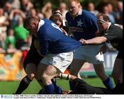 13 May 2000. Victor Costello, St Mary's has his shirt pulled by Arthur Grahan, Ballymena. All-Ireland League semi-final, St Mary's v Ballymena, Templeville Road, Dublin. Rugby. Picture creditl; Matt Browne/SPORTSFILE