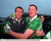 26 April 2000; Brian Begley, (right) celebrates victory with a fellow teammate over westmeath, All Ireland Football U21 Semi Final, Limerick v Westmeath, O'Moore Park. Picture credit; Damien Eagers/SPORTSFILE