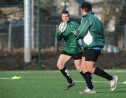 31 January 2008; Ireland's Jamie Heaslip takes a pass from Tony Buckley during a training session. Ireland rugby squad training, Belfield, UCD, Dublin. Picture credit; Matt Browne / SPORTSFILE *** Local Caption ***