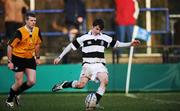 31 January 2008; David Carey, Belvedere, kicks a penalty. Leinster Schools Junior Cup, Belvedere College v St Mary's College, Donnybrook, Dublin. Picture credit; Caroline Quinn / SPORTSFILE *** Local Caption ***