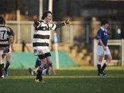 31 January 2008; Donal Brennan, Belvedere, celebrates after the game. Leinster Schools Junior Cup, Belvedere College v St Mary's College, Donnybrook, Dublin. Picture credit; Caroline Quinn / SPORTSFILE *** Local Caption ***