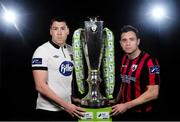 3 March 2015; Brian Gartland, Dundalk FC, and Stephen Rice, Longford Town, both teams will play each other on the opening day of the 2015 SSE Airtricity league season. Aviva Stadium, Lansdowne Road, Dublin. Picture credit: David Maher / SPORTSFILE