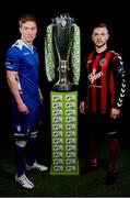 3 March 2015; Paul O'Connor, Limerick City, and Kealon Dillon, Bohemians, both teams will play each other on the opening day of the 2015 SSE Airtricity league season. Aviva Stadium, Lansdowne Road, Dublin. Picture credit: David Maher / SPORTSFILE