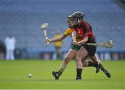1 March 2015; Aoife Donoghue, Mullagh, in action against Colleen Atkinson, Oulart-The Ballagh. AIB All Ireland Senior Club Camogie Final, Mullagh v Oulart-The Ballagh. Croke Park, Dublin. Picture credit: Ray McManus / SPORTSFILE