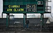 1 March 2015; A general view of the final score on the scoreboard after the game. Allianz Football League, Division 1, Round 3, Kerry v Dublin. Fitzgerald Stadium, Killarney, Co. Kerry. Picture credit: Diarmuid Greene / SPORTSFILE