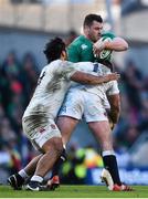 1 March 2015; Cian Healy, Ireland, is tackled by Billy Vunipola, left, and Joe Marler, England. RBS Six Nations Rugby Championship, Ireland v England. Aviva Stadium, Lansdowne Road, Dublin. Picture credit: Stephen McCarthy / SPORTSFILE