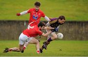 1 March 2015; Kevin O'Grady, Wexford, in action against Kevin Toner and  Patrick Reilly, Louth. Allianz Football League Division 3 Round 3, Louth v Wexford, County Grounds, Drogheda, Co. Louth. Picture credit: Tomás Greally / SPORTSFILE