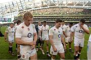 1 March 2015; Dejected England players after the game. RBS Six Nations Rugby Championship, Ireland v England. Aviva Stadium, Lansdowne Road, Dublin. Picture credit: Matt Browne / SPORTSFILE