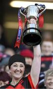 1 March 2015; The Oulart-The Ballagh captain Karen Atkinson lifts the cup. AIB All Ireland Senior Club Camogie Final, Mullagh v Oulart-The Ballagh. Croke Park, Dublin. Picture credit: Ray McManus / SPORTSFILE