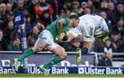 1 March 2015; Alex Goode, England, is tackled by Rob Kearney, Ireland. RBS Six Nations Rugby Championship, Ireland v England. Aviva Stadium, Lansdowne Road, Dublin. Picture credit: Stephen McCarthy / SPORTSFILE