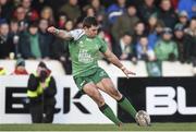 1 March 2015; Craig Ronaldson, Connacht, kicks a conversion. Guinness PRO12 Round 16, Connacht v Benetton Treviso, Sportsground, Galway. Picture credit: Ramsey Cardy / SPORTSFILE