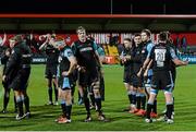 28 February 2015; A dejected Glasgow Warriors team at the final whistle. Guinness PRO12, Round 16, Munster v Glasgow Warriors. Irish Independent Park, Cork. Picture credit: Matt Browne / SPORTSFILE