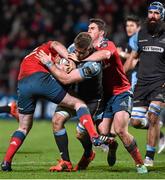 28 February 2015; Will Bordill, Glasgow Warriors, is tackled by Ian Keatley, Munster. Guinness PRO12, Round 16, Munster v Glasgow Warriors. Irish Independent Park, Cork. Picture credit: Matt Browne / SPORTSFILE