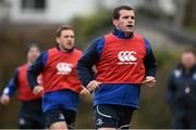 2 March 2015; Leinster's Shane Jennings, right, and Jimmy Gopperth during squad training. Leinster Rugby Squad Training, Rosemount, UCD, Dublin. Picture credit: Ramsey Cardy / SPORTSFILE