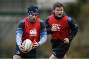 2 March 2015; Leinster's Fergus McFadden, left, and Gordon D'Arcy during squad training. Leinster Rugby Squad Training, Rosemount, UCD, Dublin. Picture credit: Ramsey Cardy / SPORTSFILE