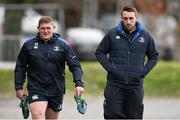2 March 2015; Leinster's Tadgh Furlong, left, and Jack Conan arrive for squad training. Leinster Rugby Squad Training, Rosemount, UCD, Dublin. Picture credit: Ramsey Cardy / SPORTSFILE