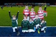 28 February 2015; Mascots at the game. Ireland legends v England legends. Donnybrook Stadium, Donnybrook, Dublin. Picture credit: Piaras Ó Mídheach / SPORTSFILE