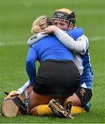 1 March 2015; Aoife Hannon is comforted by her Lismore team mate Laura Buckley after the game. AIB All Ireland Intermediate Club Camogie Final, Piltown v Lismore. Croke Park, Dublin. Picture credit: Ray McManus / SPORTSFILE