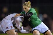27 February 2015; Rochelle Clark, England, is tackled by Niamh Briggs, Ireland. Women's Six Nations Rugby Championship, Ireland v England. Ashbourne RFC, Ashbourne, Co. Meath. Picture credit: Piaras Ó Mídheach / SPORTSFILE