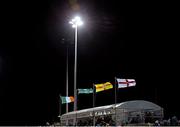 27 February 2015; A general view of flags flying during the game. Women's Six Nations Rugby Championship, Ireland v England. Ashbourne RFC, Ashbourne, Co. Meath. Picture credit: Piaras Ó Mídheach / SPORTSFILE