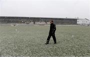 1 March 2015; Referee Pádraig O'Sullivan inspects the pitch before the game. Allianz Football League Division 2 Round 3, Kildare v Westmeath. St Conleth's Park, Newbridge, Co. Kildare. Picture credit: Piaras Ó Mídheach / SPORTSFILE