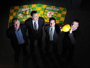 30 January 2008; Football analysts Eugene McGee, Paul Earley, Senan Connell and presenter Connor Morris, launch Setanta Ireland's coverage of the 2008 Allianz National Football League at the Croke Park Museum. The competition begins on Setanta Ireland this Saturday, February 2nd, with live action from Donegal’s meeting with Kerry at Ballybofey. Setanta will broadcast six live evening games from this year’s Allianz National Football League. Croke Park Museum, Croke Park, Dublin. Picture credit: Pat Murphy / SPORTSFILE