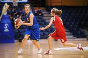 30 January 2008; Helen Kerr, St. Patricks Academy, in action against Emma Prindibhil, Pobailscoil Chorca DhuibhnePobailscoil Chorca Dhuibhne. U16B Girls, All-Ireland Schools Basketball Cup Final, Pobailscoil Chorca Dhuibhne, Kerry v St. Patricks Academy, Mayo, National Basketball Arena, Tallaght, Dublin. Picture credit: Pat Murphy / SPORTSFILE