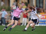 26 January 2008; Deirdre O'Reilly, Cork and 2007 Ladies All Stars, in action against Caoimhe Marley, Armagh and 2006 Ladies All Stars. Exhibition Game, 2006 O'Neills/TG4 Ladies GAA All Stars v 2007 O'Neills/TG4 Ladies GAA All Stars, Dubai Polo and Equestrian Club, Dubai, United Arab Emirates. Picture credit: Brendan Moran / SPORTSFILE  *** Local Caption ***