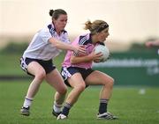 26 January 2008; Valerie Mulcahy, Cork and 2007 Ladies All Stars, in action against Sinead Dooley, Meath and 2006 Ladies All Stars. Exhibition Game, 2006 O'Neills/TG4 Ladies GAA All Stars v 2007 O'Neills/TG4 Ladies GAA All Stars, Dubai Polo and Equestrian Club, Dubai, United Arab Emirates. Picture credit: Brendan Moran / SPORTSFILE  *** Local Caption ***