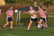 26 January 2008; Nollaig Cleary, Cork and 2006 Ladies All Stars, in action against Claire O'Hara, Mayo and 2007 Ladies All Stars. Exhibition Game, 2006 O'Neills/TG4 Ladies GAA All Stars v 2007 O'Neills/TG4 Ladies GAA All Stars, Dubai Polo and Equestrian Club, Dubai, United Arab Emirates. Picture credit: Brendan Moran / SPORTSFILE  *** Local Caption ***