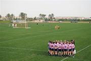 26 January 2008; The 2007 Ladies All Stars take a break at half-time during the game. Exhibition Game, 2006 O'Neills/TG4 Ladies GAA All Stars v 2007 O'Neills/TG4 Ladies GAA All Stars, Dubai Polo and Equestrian Club, Dubai, United Arab Emirates. Picture credit: Brendan Moran / SPORTSFILE  *** Local Caption ***