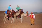 30 January 2008; Cork footballers Brid Stack, left, and Angela Walsh try out some camel rides during a Safari Trip. O'Neills/TG4 Ladies Gaelic Football All Star Tour 2007, Dubai, United Arab Emirates. Picture credit: Brendan Moran / SPORTSFILE