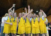 30 January 2008; The Wilson’s Hospital team celebrate with the cup. U16C Girls, All-Ireland Schools Basketball Cup Final, Wilson’s Hospital, Westmeath v St. Mary’s Nenagh, Tipperary, National Basketball Arena, Tallaght, Dublin. Picture credit: Pat Murphy / SPORTSFILE  *** Local Caption ***
