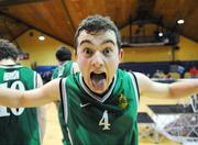 31 January 2008; Liam Purcell, St. Conleth’s, celebrates after the match. U16B Boys, All-Ireland Schools Basketball Cup Final, Presentation College Bray, Wicklow v St. Conleth’s, Kildare, National Basketball Arena, Tallaght, Dublin. Picture credit: Brian Lawless / SPORTSFILE