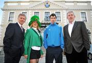 31 January 2008; At the launch of the 2008 KBCAM St. Patricks Festival 5k Road Race and family fun run, are, from left, Eamonn Coghlan, Race Director, Leprechaun Michelle Costello, Johnny Coghlan and Sean Hawkshaw, CEO, KBCAM. The event will take place on Sunday 16th March at 10am and has a prize fund of 6,000 euros in individual, team and random prizes along with souvenir t-shirts, goodie bags and prizes and fancy dress and the organisers, Metropolitan Harrers and St Brigid's AC are expecting up to 3000 entrants. KBC Asset Management Offices, Dawson Street, Dublin. Picture credit: Brendan Moran / SPORTSFILE