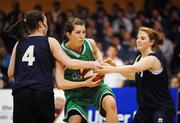 31 January 2008; Sinead Melia, Ard Scoil Rathangan, in action against Clare Branigan, left, and Sorcha Lundy, Loreto Swords. U19B Girls, All-Ireland Schools Basketball Cup Final, Loreto Swords, Dublin v Ard Scoil Rathangan, Kildare, National Basketball Arena, Tallaght, Dublin. Picture credit: Brian Lawless / SPORTSFILE