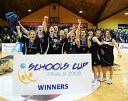 31 January 2008; The Loreto Swords team celebrate with the cup. U19B Girls, All-Ireland Schools Basketball Cup Final, Loreto Swords, Dublin v Ard Scoil Rathangan, Kildare, National Basketball Arena, Tallaght, Dublin. Picture credit: Brian Lawless / SPORTSFILE