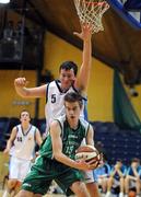 31 January 2008; Aidan Arkins, St. Malachy’s College, in action against Stephen Brooks, Ard Scoil Ris Dublin. U19B Boys, All-Ireland Schools Basketball Cup Final, Ard Scoil Ris Dublin v St. Malachy’s College, Belfast, National Basketball Arena, Tallaght, Dublin. Picture credit: Brian Lawless / SPORTSFILE