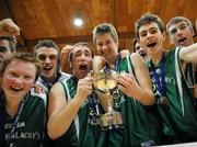31 January 2008; The St. Malachy’s College team celebrate with the cup. U19B Boys, All-Ireland Schools Basketball Cup Final, Ard Scoil Ris Dublin v St. Malachy’s College, Belfast, National Basketball Arena, Tallaght, Dublin. Picture credit: Brian Lawless / SPORTSFILE