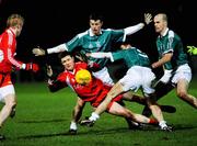 2 February 2008; Enda McGinley, Tyrone, in action against Anthony Rainbow, Ken Donnelly, and Killian Brennan, Kildare. Allianz National Football League, Division 1, Round 1, Tyrone v Kildare, Healy Park, Omagh, Co. Tyrone. Picture credit: Michael Cullen / SPORTSFILE