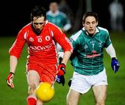 2 February 2008; Tyrone's Colm Cavanagh against Kildare's Gary White. Allianz National Football League, Division 1, Round 1, Tyrone v Kildare, Healy Park, Omagh, Co. Tyrone. Picture credit: Michael Cullen / SPORTSFILE