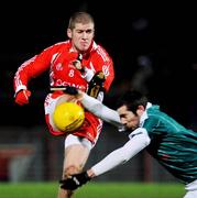 2 February 2008; Kevin Hughes, Tyrone, in action against Gary White, Kildare. Allianz National Football League, Division 1, Round 1, Tyrone v Kildare, Healy Park, Omagh, Co. Tyrone. Picture credit: Michael Cullen / SPORTSFILE