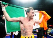 2 Fabruary 2008: Andy Lee celebrates at the end of the fifth round after victory over Alejandro Falliga. Ladbrokes.com Fight Night, Andy Lee.v.Alejandro Falliga, University Sports Arena, Limerick. Picture credit: David Maher / SPORTSFILE
