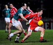 2 February 2008; Dermot Carlin, Tyrone, in action against Dermot Earley, Kildare. Allianz National Football League, Division 1, Round 1, Tyrone v Kildare, Healy Park, Omagh, Co. Tyrone. Picture credit: Michael Cullen / SPORTSFILE