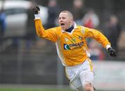 3 February 2008; Antrim's Tomas McCann celebrates after scoring his side's first goal. Allianz National Football League, Division 4, Round 1, Wicklow v Antrim, County Park, Aughrim, Co. Wicklow. Picture credit: Pat Murphy / SPORTSFILE *** Local Caption ***