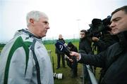 3 February 2008; Don Givens, Republic of Ireland caretaker manager, speaking to the press after during squad training. Gannon Park, Malahide. Picture credit: David Maher / SPORTSFILE