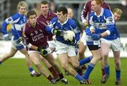 3 February 2008; Pauric McMahon, Laois, in action against Niall Coleman and Mark Lydon, Galway. Allianz National Football League, Division 1, Round 1, Galway v Laois, Parnell Park, Dubllin. Picture credit: Ray Ryan / SPORTSFILE