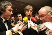 3 February 2008; FAI Chief Executive John Delaney speaks to the media after after the FAI Board of Management meeting. Citywest Hotel, Saggart, Co. Dublin. Picture credit; David Maher / SPORTSFILE
