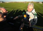 4 February 2008; Republic of Ireland caretaker manager Don Givens speaking to members of the press at the end of squad training. Republic of Ireland squad training, Gannon Park, Malahide, Co. Dublin. Picture credit; David Maher / SPORTSFILE